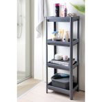 Frapan Home 4 Katlı Plastik Raf Ünitesi Mutfak Rafı Banyo Rafı Banyo Düzenleyici Organizer - Gri