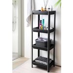 Frapan Home 4 Katlı Plastik Raf Ünitesi Mutfak Rafı Banyo Rafı Banyo Düzenleyici Organizer - Siyah