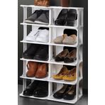 Frapan Home 5 Katlı Plastik Ayakkabılık Raf Düzenleyici Organizer 2'li Set Beyaz