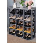 Frapan Home 5 Katlı Plastik Ayakkabılık Raf Düzenleyici Organizer 3'lü Set Gri