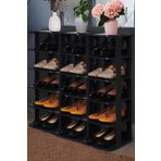 Frapan Home 5 Katlı Plastik Ayakkabılık Raf Düzenleyici Organizer 3'lü Set Siyah