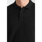Frappoli 2862 Boston Erkek Siyah Regular Fit %100 Pamuk Esneyen Kumaş Polo Yaka T-Shirt - 2XL
