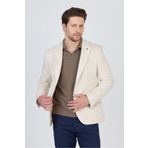 Frappoli 3115 Erkek Açık Bej Esnek Likralı Pamuk Karışımlı Slim Fit İlkbahar-Yaz Spor Blazer Ceket