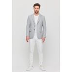 Frappoli 3115 Erkek Gri Esnek Likralı Pamuk Karışımlı Slim Fit Ilkbahar-Yaz Spor Blazer Ceket - 68 - 6 Drop