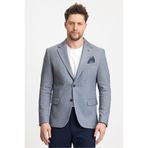 Frappoli Abrines Erkek Lacivert Pamuklu Likralı Esneyen Kumaşlı Slim Fit Spor Blazer Ceket
