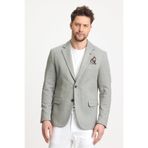 Frappoli Abrines Erkek Yeşil Pamuklu Likralı Esneyen Kumaşlı Slim Fit Spor Blazer Ceket