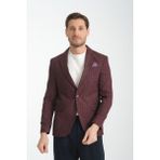 Frappoli Acario Erkek Bordo Mono Yaka Slim Fit Spor Blazer Ceket - 58 - 6 Drop