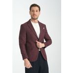 Frappoli Acario Erkek Bordo Mono Yaka Slim Fit Spor Blazer Ceket