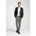 Frappoli Adelfo Erkek Siyah Diagonel Süet Slim Fit Mono Yaka Spor Blazer Ceket