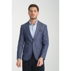 Frappoli Agabio Erkek Lacivert Kendinden Desenli Slim Fit Mono Yaka Spor Blazer Ceket - 48 - 6 Drop