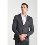 Frappoli Aimame Erkek Koyu Lacivert Mono Yaka Örme Esnek Likralı Kumaş Blazer Ceket - 52