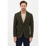 Frappoli Alfonso Erkek Haki Pamuklu Likralı Slim Fit Örme Esneyen Mono Yaka Spor Blazer Ceket