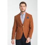 Frappoli Allegri Erkek Hardal Desenli Slim Fit Mono Yaka Spor Blazer Ceket - 56 - 6 Drop