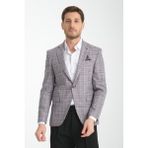 Frappoli Aradori Erkek Gri Ekose Slim Fit Mono Yaka Spor Blazer Ceket - 50 - 6 Drop