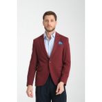 Frappoli Baselna Erkek Kahve Esneyen Likralı Kumaşlı Tam Astarlı Slim Fit Mono Yaka Dar Kesim Blazer Ceket - Koyu Bordo - 60 - 6 Drop