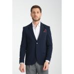 Frappoli Baselna Erkek Kahve Esneyen Likralı Kumaşlı Tam Astarlı Slim Fit Mono Yaka Dar Kesim Blazer Ceket - Koyu Lacivert - 62 - 6 Drop