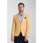 Frappoli Baselna Erkek Kahve Esneyen Likralı Kumaşlı Tam Astarlı Slim Fit Mono Yaka Dar Kesim Blazer Ceket - Sarı - 48 - 6 Drop