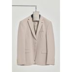 Frappoli Baselna Erkek Kahve Esneyen Likralı Kumaşlı Tam Astarlı Slim Fit Mono Yaka Dar Kesim Blazer Ceket - Taş - 56 - 6 Drop