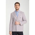 Frappoli Baselna Krv Erkek Kahve Kruvaze 6 Adet Metal Düğmeli 4 Mevsim Spor Blazer Ceket - Gri - 56 - 6 Drop