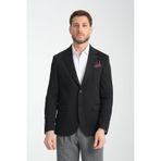 Frappoli Baselnaa Erkek Siyah Battal Büyük Beden Dar Kesim Astarlı Düğmeli Basic Blazer Ceket