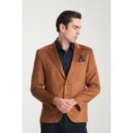 Frappoli Bernando Erkek Tarçın Süet Yaz-Kış 4 Mevsim Slim Fit Spor Blazer Ceket - 54 - 6 Drop