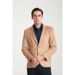 Frappoli Bernando Erkek Tarçın Süet Yaz-Kış 4 Mevsim Slim Fit Spor Blazer Ceket - Vizon - 6 Drop - 52