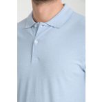 Frappoli Boggee Pedso Erkek Buz Mavi İtalyan Yaka Çekmez Likralı %100 Pamuklu Kumaş Slim Fit Polo Yaka Tişört