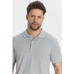 Frappoli Boggee Pedso Erkek Gri İtalyan Yaka Çekmez Likralı %100 Pamuklu Kumaş Slim Fit Polo Yaka Tişört