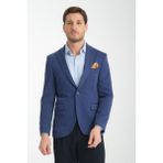 Frappoli Bortolo Erkek Lacivert Örme Esneyen Likralı Mono Yaka Slim Fit Blazer Ceket - 58 - 6 Drop