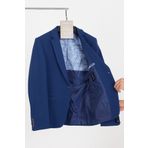 Frappoli Bortolo Erkek Saks Örme Esneyen Likralı Mono Yaka Slim Fit Spor Blazer Ceket