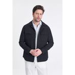 Frappoli Dolex Erkek Lacivert Diağonel Likralı Kumaşlı Overshirt Spor Ceket