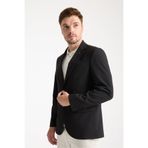 Frappoli Dolex Erkek Siyah Polyviskon Kumaşlı 4-Mevsim Slim Fit Mono Yaka Spor Blazer Ceket