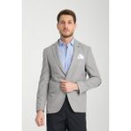 Frappoli Drs Pieros Erkek Gri Dirsek Detaylı Pamuk Karışımlı Slim Fit Mono Yaka Spor Blazer Ceket - 58 - 6 Drop