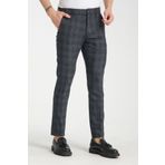 Frappoli Ekose Desenli Erkek Yandan Cepli Klasik Bel Slim Fit Chino Pantolon