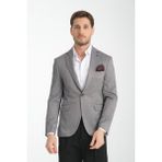 Frappoli Elita Erkek Siyah Mikro Desenli Slim Fit Mono Yaka Spor Blazer Ceket - 6 Drop - 56