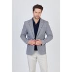 Frappoli Feniks Erkek Koyu Lacivert Yarım Astar Torba Cepli Pamuk Karışımlı Likralı SlimFit Spor Blazer Ceket