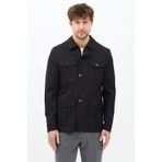Frappoli Fred Erkek Siyah İtalyan Kesim Slim Fit İlkbahar-Sonbahar Trençkot-Mont