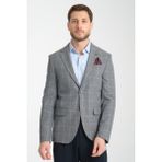 Frappoli Girado Erkek Gri Ekose Slim Fit Mono Yaka Spor Blazer Ceket - 52 - 6 Drop
