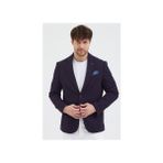 Frappoli Golex Erkek Koyu Bordo Poliviskon Kumaşlı Slim Fit Kendinden Mendilli Mono Yaka Spor Blazer Ceket - 56