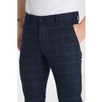 Frappoli Kalın Ekose Desenli Erkek Yandan Cepli Klasik Bel Slim Fit Chino Pantolon