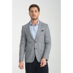 Frappoli Manio Erkek Koyu Lacivert Ekose Slim Fit Mono Yaka Spor Blazer Ceket - 58 - 6 Drop