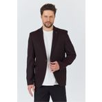 Frappoli Manzoni Erkek Bordo Polyester Kumaşlı Mono Yaka Slim Fit Blazer Ceket