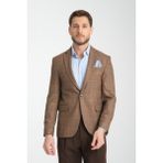 Frappoli Marega Erkek Kahverengi Ekose Slim Fit Mono Yaka Spor Blazer Ceket - 54 - 6 Drop