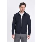 Frappoli Miley Erkek Lacivert Slim Fit Esneyen Kumaş Baharlık Trenç Ceket-Mont