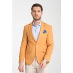 Frappoli Nipoye Erkek Kiremit Tam Astarlı Mono Yaka Slim Fit Blazer Ceket - 56 - 6 Drop