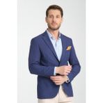 Frappoli Nipoye Erkek Kiremit Tam Astarlı Mono Yaka Slim Fit Blazer Ceket - Açık Lacivert - 48 - 6 Drop