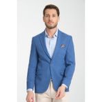 Frappoli Nipoye Erkek Kiremit Tam Astarlı Mono Yaka Slim Fit Blazer Ceket - Koyu Mavi - 48 - 6 Drop