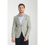 Frappoli Odessa Erkek Haki Kendinden Desenli Mevsimlik Mono Yaka Slim Fit Blazer Ceket - 58 - 6 Drop