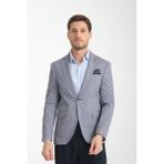 Frappoli Odessa Erkek Haki Kendinden Desenli Mevsimlik Mono Yaka Slim Fit Blazer Ceket - Koyu Lacivert - 50 - 6 Drop