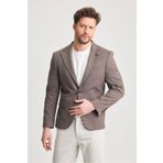 Frappoli Pacune Erkek Kahve Pamuk Karışımlı Slim Fit Likralı Esnek Spor Blazer Ceket
